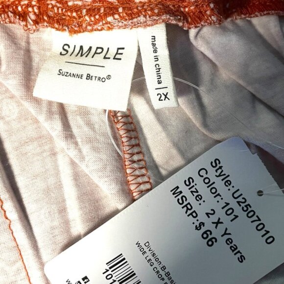 NWT Plus Size Burnt Orange Flowy Western Paisley Wide Leg Palazzo Pants Sz 2X - Picture 5 of 13